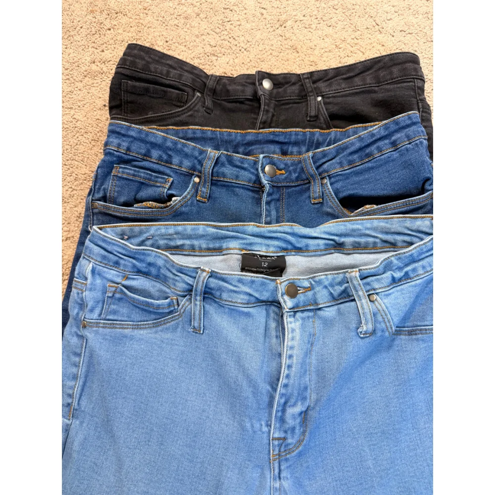 Women's SERRA‎ Skinny Jeans Size 12 Blue Black 3 Piece Bundle Classic Minimalist